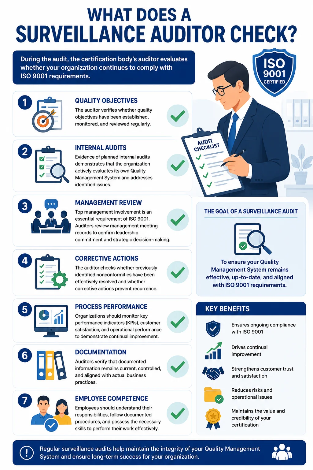 ISO 9001 Surveillance Audit Explained: Process, Checklist & Best Practices